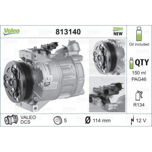 Kompressor, Klimaanlage VALEO 813140 VALEO ORIGINS - NEW O.E. TECHNOLOGIE f&uuml;r