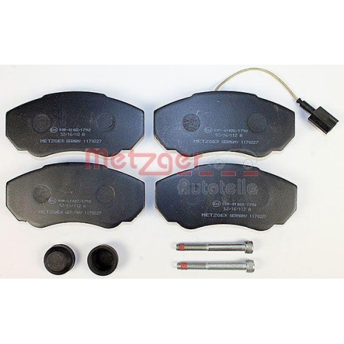 Bremsbelagsatz, Scheibenbremse METZGER 1170227 f&uuml;r CITRO&Euml;N FIAT PEUGEOT