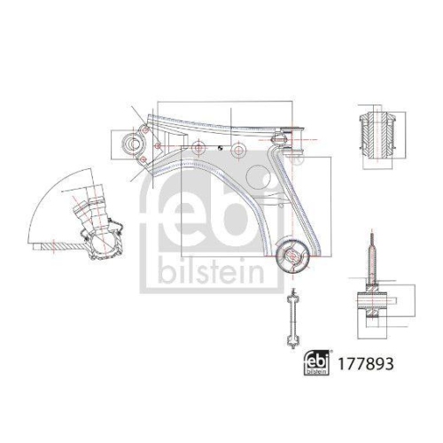 FEBI BILSTEIN Lenker, Radaufh&auml;ngung 177893 f&uuml;r FIAT OPEL VAUXHALL GENERAL MOTORS