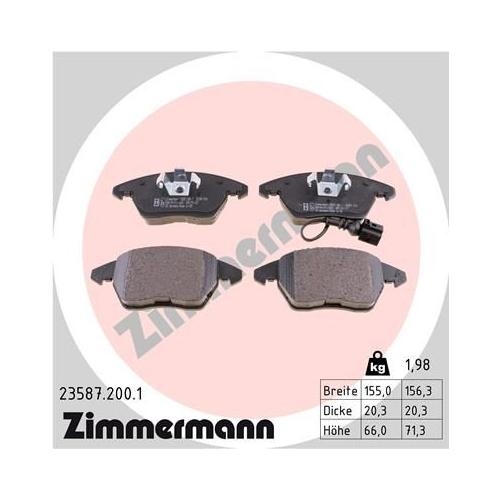 Bremsscheibe ZIMMERMANN 100.3300.20 COAT Z f&uuml;r FORD VAG AUDI (FAW) VW (FAW)