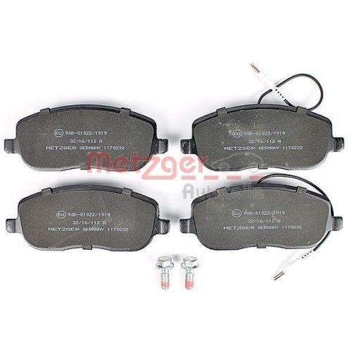 Bremsbelagsatz, Scheibenbremse METZGER 1170232 f&uuml;r CITRO&Euml;N FIAT PEUGEOT