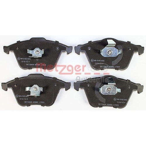 Bremsbelagsatz, Scheibenbremse METZGER 1170233 f&uuml;r SAAB VOLVO, Vorderachse