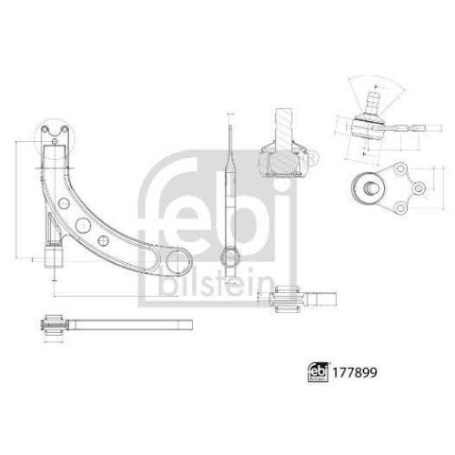 Lenker, Radaufh&auml;ngung FEBI BILSTEIN 177899 f&uuml;r KIA, Vorderachse rechts