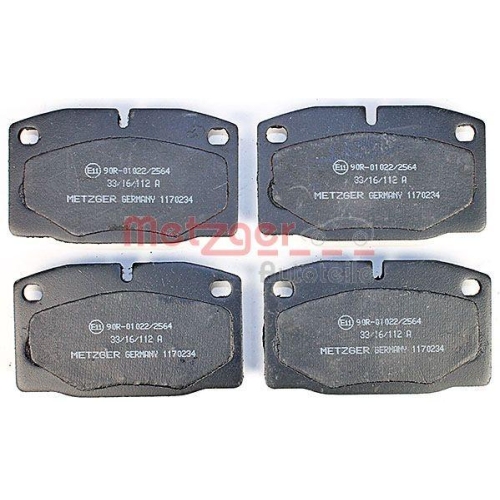 Bremsbelagsatz, Scheibenbremse METZGER 1170234 f&uuml;r OPEL GENERAL MOTORS