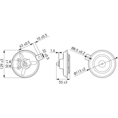 HELLA Horn 3BA 002 768-082 für AEBI BMW DAF MACK MAN VAN HOOL VOLVO LEYLAND DAF