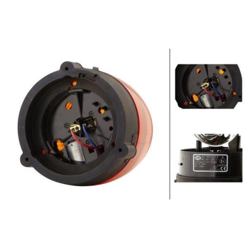 HELLA Rundumkennleuchte 2RL 007 337-011 Rotafix für AEBI AUDI DAF KÄSSBOHRER MAN