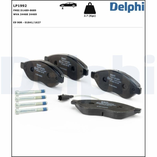 DELPHI LP1992 Bremsbelagsatz, Scheibenbremse f&uuml;r CITRO&Euml;N FIAT PEUGEOT TOYOTA