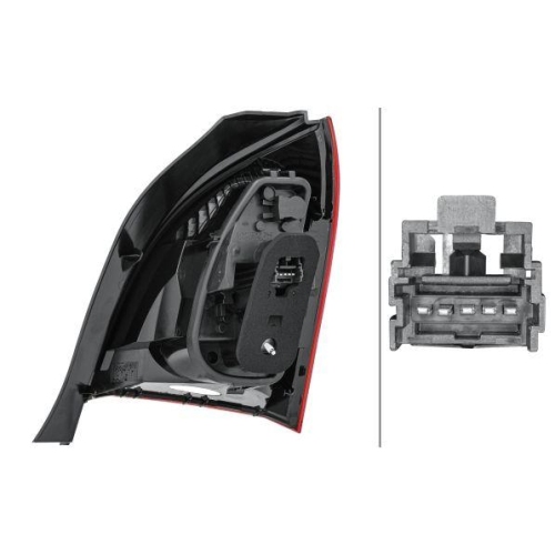 HELLA Heckleuchte 2VA 010 938-031 für RENAULT, links