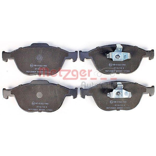 Bremsbelagsatz, Scheibenbremse METZGER 1170241 f&uuml;r FORD, Vorderachse