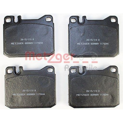 Bremsbelagsatz, Scheibenbremse METZGER 1170244 f&uuml;r MERCEDES-BENZ, Vorderachse