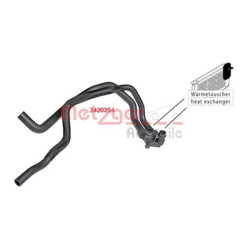 K&uuml;hlerschlauch METZGER 2420254 f&uuml;r CITRO&Euml;N PEUGEOT, rechts oben