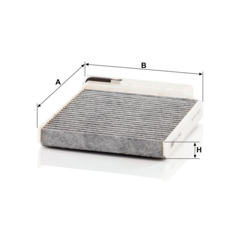 Filter, Innenraumluft MANN-FILTER CUK 1829 f&uuml;r RENAULT, hinter dem Handschuhfach