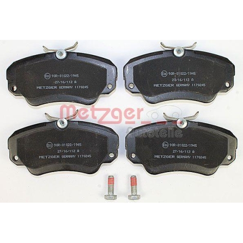 Bremsbelagsatz, Scheibenbremse METZGER 1170245 f&uuml;r OPEL, Vorderachse