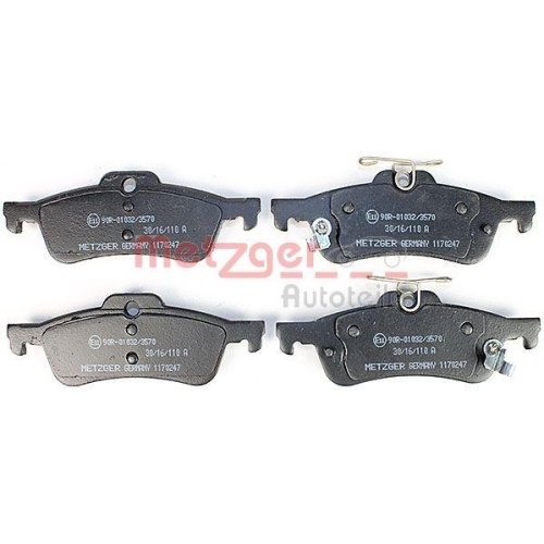 Bremsbelagsatz, Scheibenbremse METZGER 1170247 GREENPARTS f&uuml;r TOYOTA