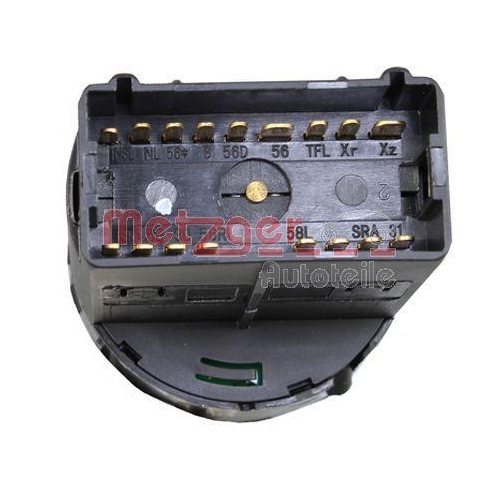 Schalter, Hauptlicht METZGER 0916733 f&uuml;r AUDI, f&uuml;r Fahrzeuge ohne Bordcomputer