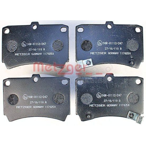 Bremsbelagsatz, Scheibenbremse METZGER 1170250 f&uuml;r MAZDA, Vorderachse