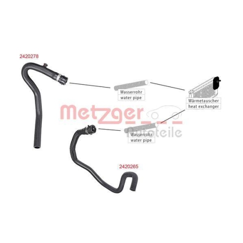K&uuml;hlerschlauch METZGER 2420265 f&uuml;r CITRO&Euml;N FIAT PEUGEOT, oben