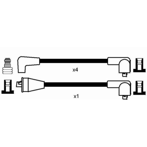 Zündleitungssatz NGK 7702 für, für Fahrzeuge mit Zündverteiler