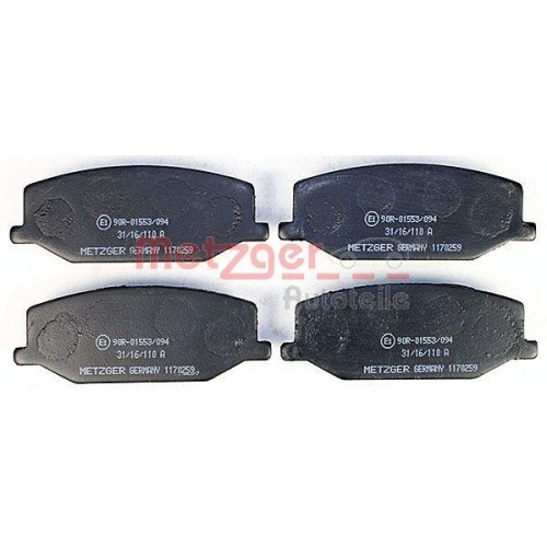 Bremsbelagsatz, Scheibenbremse METZGER 1170259 f&uuml;r SUZUKI, Vorderachse