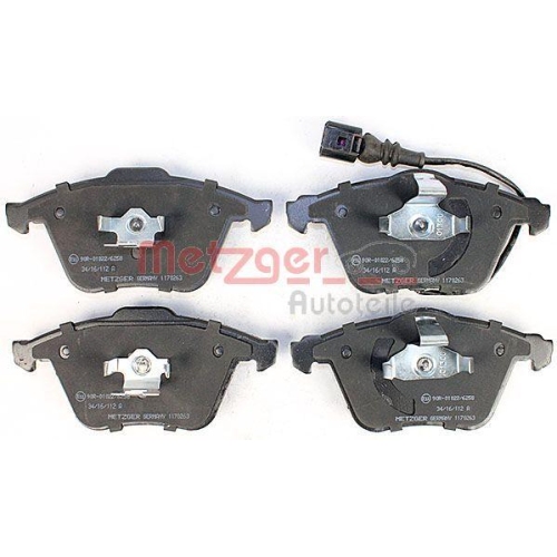 Bremsbelagsatz, Scheibenbremse METZGER 1170263 f&uuml;r VAG, Vorderachse