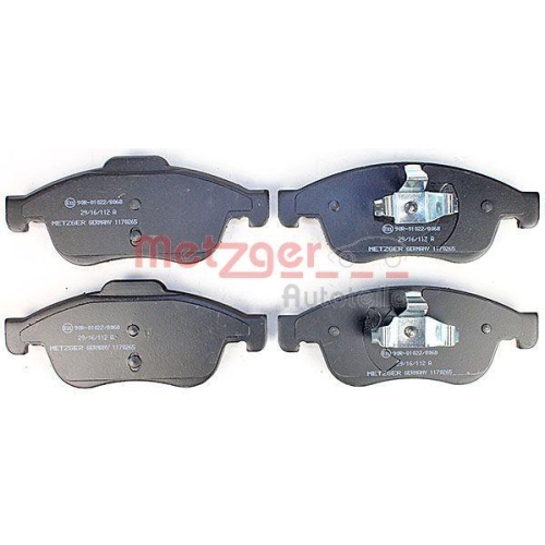 Bremsbelagsatz, Scheibenbremse METZGER 1170265 GREENPARTS f&uuml;r RENAULT