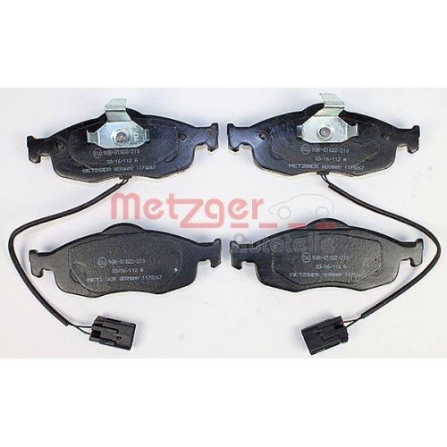 Bremsbelagsatz, Scheibenbremse METZGER 1170267 f&uuml;r FORD, Vorderachse