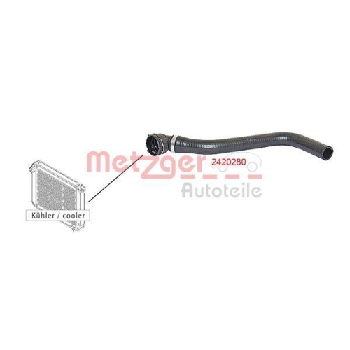 K&uuml;hlerschlauch METZGER 2420280 f&uuml;r ALFA ROMEO FIAT, mitte links