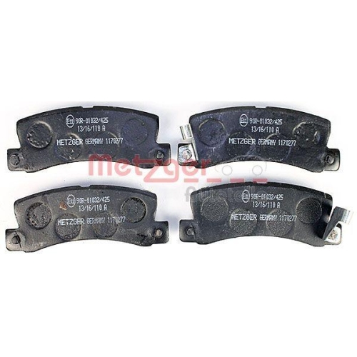 Bremsbelagsatz, Scheibenbremse METZGER 1170277 f&uuml;r TOYOTA, Hinterachse