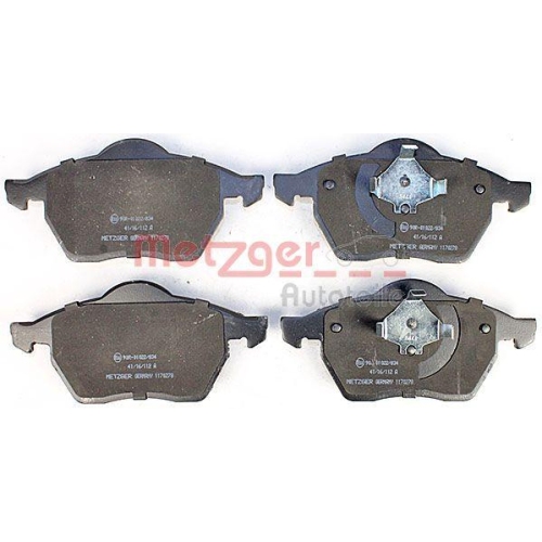 Bremsbelagsatz, Scheibenbremse METZGER 1170278 f&uuml;r FORD SEAT VW, Vorderachse