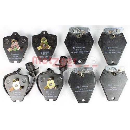 Bremsbelagsatz, Scheibenbremse METZGER 1170280 f&uuml;r AUDI, Vorderachse