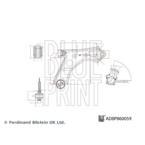Lenker, Radaufh&auml;ngung BLUE PRINT ADBP860059 f&uuml;r TOYOTA, Vorderachse rechts