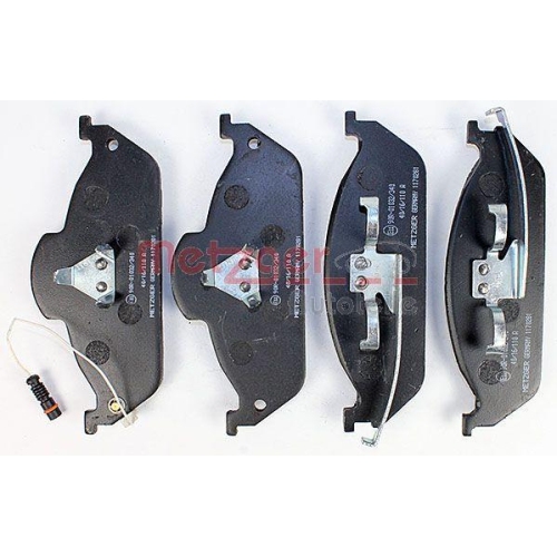 Bremsbelagsatz, Scheibenbremse METZGER 1170281 f&uuml;r MERCEDES-BENZ, Vorderachse