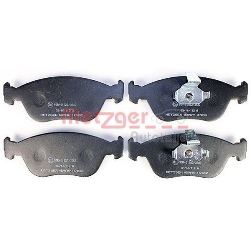 Bremsbelagsatz, Scheibenbremse METZGER 1170282 f&uuml;r VOLVO, Vorderachse