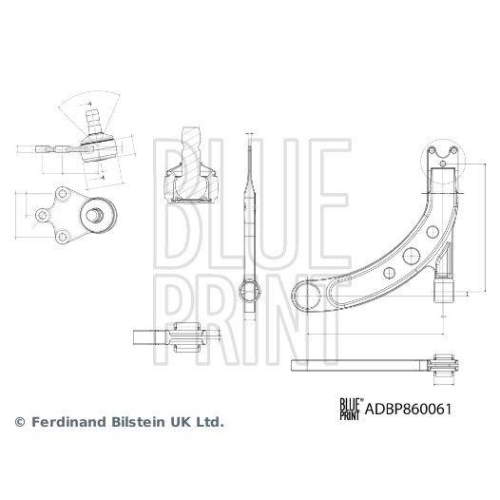 Lenker, Radaufh&auml;ngung BLUE PRINT ADBP860061 f&uuml;r KIA, Vorderachse links