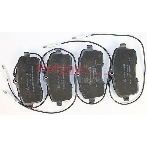 Bremsbelagsatz, Scheibenbremse METZGER 1170283 f&uuml;r PEUGEOT, Vorderachse