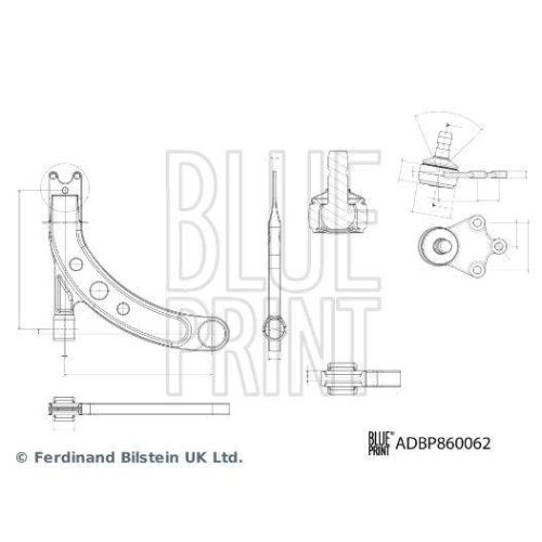 Lenker, Radaufh&auml;ngung BLUE PRINT ADBP860062 f&uuml;r KIA, Vorderachse rechts