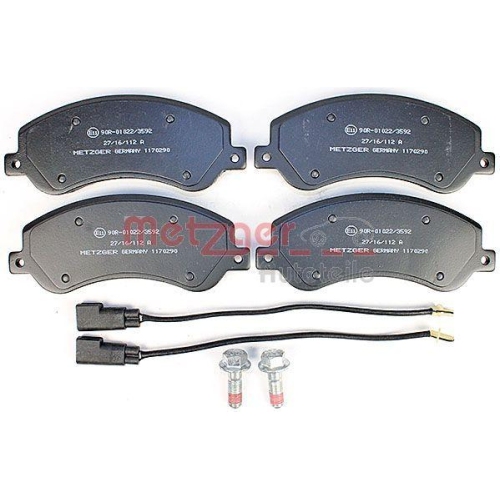 Bremsbelagsatz, Scheibenbremse METZGER 1170290 f&uuml;r FORD, Vorderachse
