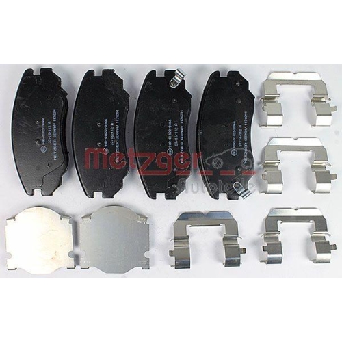 Bremsbelagsatz, Scheibenbremse METZGER 1170291 f&uuml;r OPEL SAAB, Vorderachse