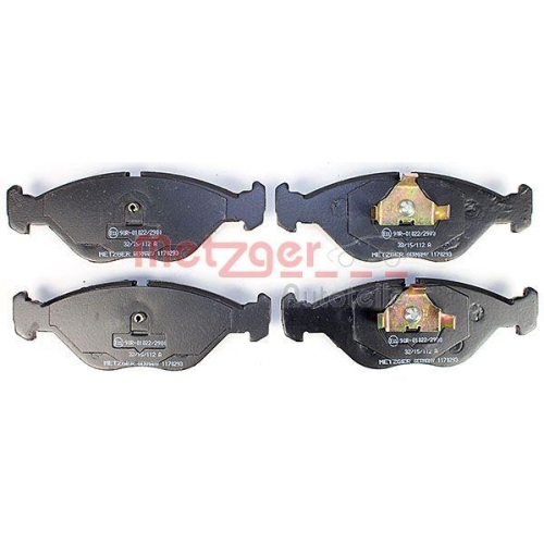 Bremsbelagsatz, Scheibenbremse METZGER 1170293 f&uuml;r SAAB, Vorderachse