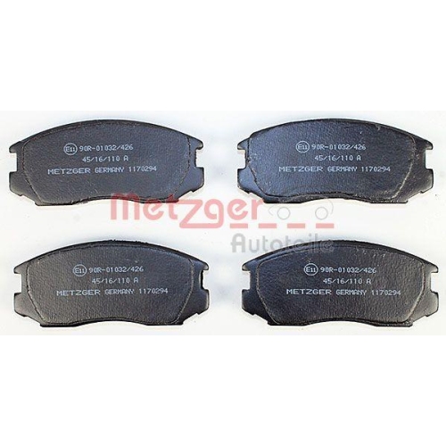 Bremsbelagsatz, Scheibenbremse METZGER 1170294 f&uuml;r MITSUBISHI, Vorderachse
