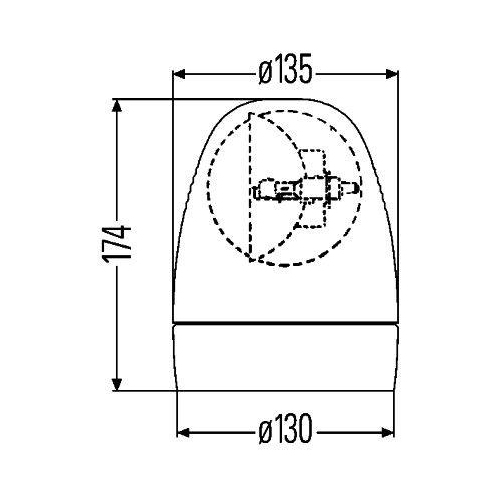 HELLA Rundumkennleuchte 2RL 007 337-057 für DAF LIEBHERR CATERPILLAR