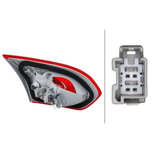 HELLA Heckleuchte 2NR 354 828-021 für FORD, rechts