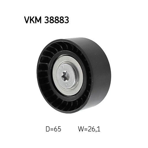 Umlenk-/F&uuml;hrungsrolle, Keilrippenriemen SKF VKM 38883 f&uuml;r BMW, links oben, mitte