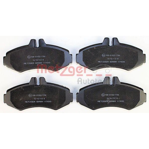 Bremsbelagsatz, Scheibenbremse METZGER 1170303 f&uuml;r MERCEDES-BENZ, Vorderachse