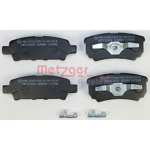 Bremsbelagsatz, Scheibenbremse METZGER 1170306 f&uuml;r CITRO&Euml;N DODGE MITSUBISHI JEEP