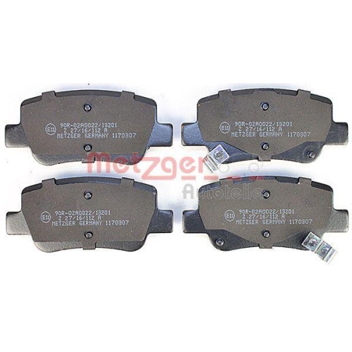 Bremsbelagsatz, Scheibenbremse METZGER 1170307 f&uuml;r TOYOTA, Hinterachse