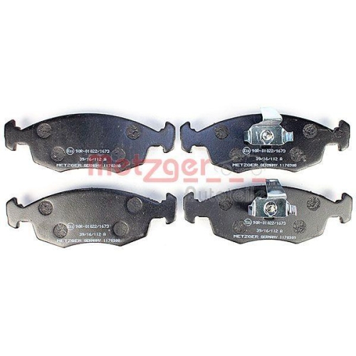 Bremsbelagsatz, Scheibenbremse METZGER 1170308 f&uuml;r FIAT, Vorderachse