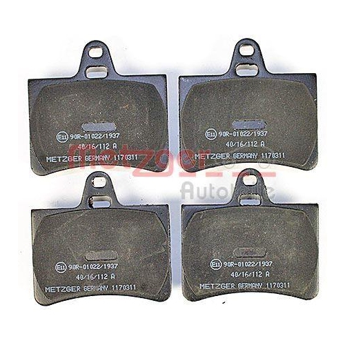 Bremsbelagsatz, Scheibenbremse METZGER 1170311 f&uuml;r CITRO&Euml;N, Hinterachse