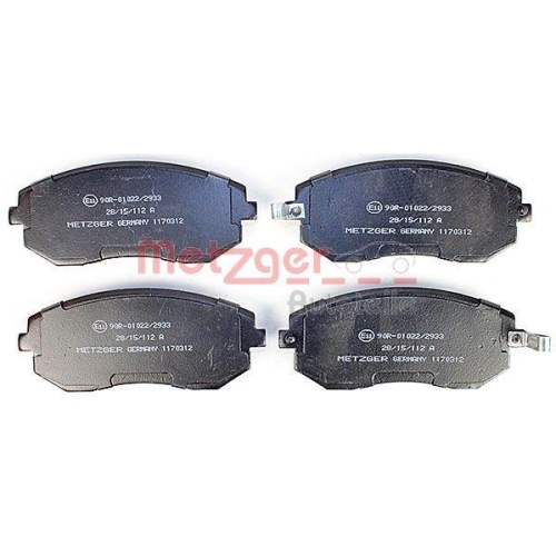 Bremsbelagsatz, Scheibenbremse METZGER 1170312 f&uuml;r SUBARU, Vorderachse