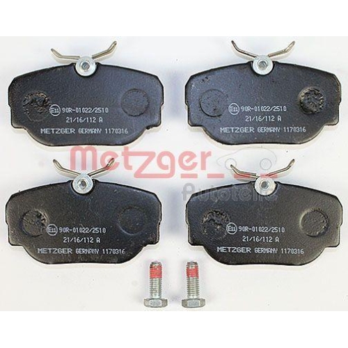 Bremsbelagsatz, Scheibenbremse METZGER 1170316 f&uuml;r BMW, Vorderachse